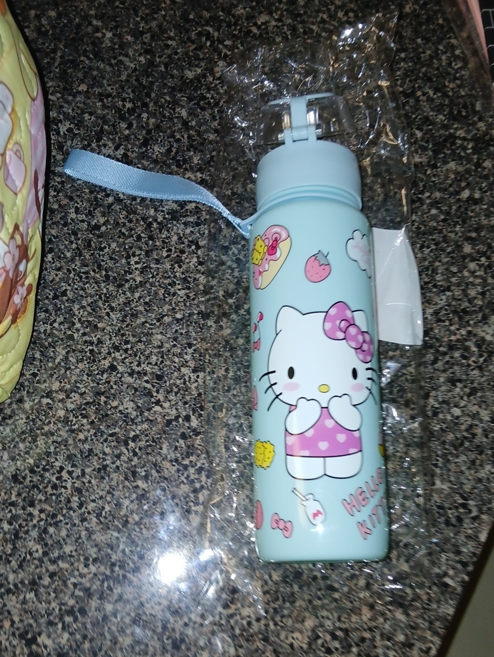 #Hellokitty Light Blue Kids #WaterBottle with Strap